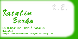 katalin berko business card