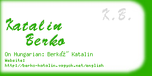 katalin berko business card
